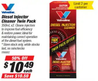 Sprint Auto Parts Valvoline Diesel Injector Cleaner Twin Pack 2x350ml offer