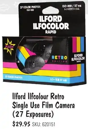 JB Hi-Fi Ilford Ilfcolour Retro Single Use Film Camera (27 Exposures) offer