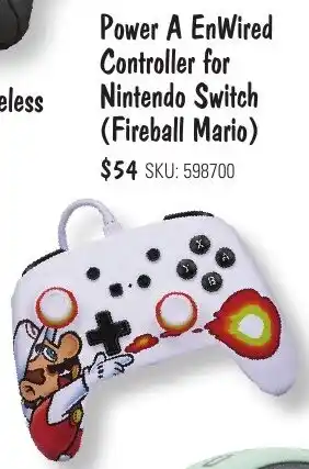 JB Hi-Fi Power A EnWired Controller for Nintendo Switch (Fireball Mario) offer