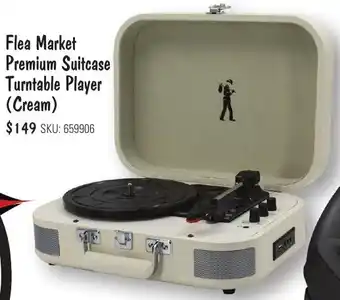 Flea Market Premium Suitcase Turntable Player (Cream)