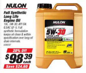 Nulon Full Synthetic Long Life Engine Oil 10L