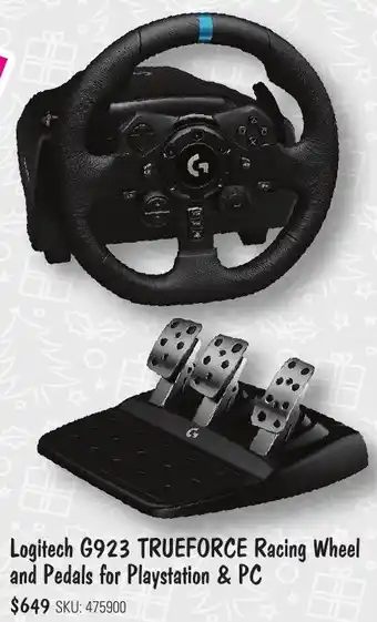 JB Hi-Fi Logitech G923 TRUEFORCE Racing Wheel and Pedals for Playstation & PC offer