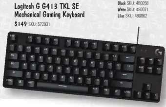 JB Hi-Fi Logitech G G413 TKL SE Mechanical Gaming Keyboard offer