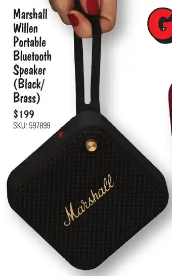 JB Hi-Fi Marshall Willen Portable Bluetooth Speaker (Black/ Brass) offer