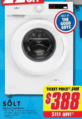 The Good Guys 6kg Front Load Washer offer