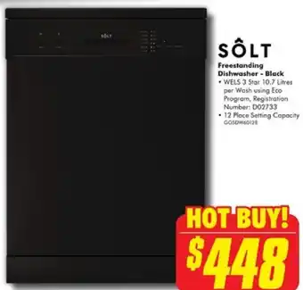 The Good Guys Freestanding Dishwasher - Black offer