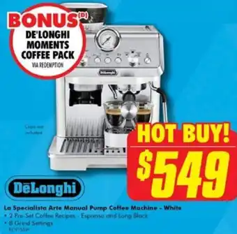 The Good Guys La Specialista Arte Manual Pump Coffee Machine - White offer