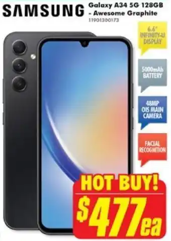 The Good Guys Galaxy A34 5G 128GB - Awesome Graphite offer