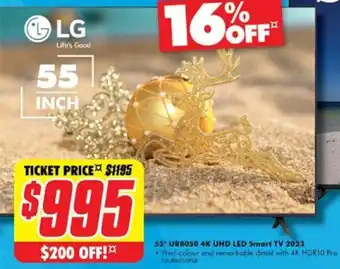 The Good Guys 55" UR8050 4K UHD LED Smart TV 2023 offer