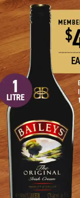 BAILEYS IRISH CREAM 1L