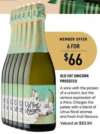 Dan Murphy's OLD FAT UNICORN PROSECCO offer