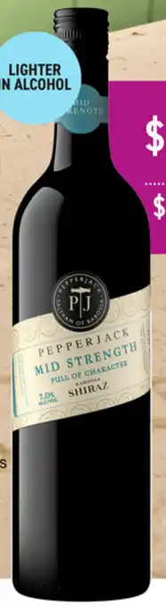 Dan Murphy's PEPPERJACK MID STRENGTH SHIRAZ offer
