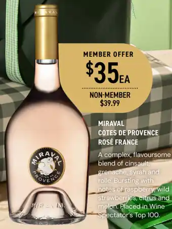 MIRAVAL COTES DE PROVENCE ROSÉ FRANCE