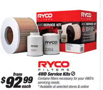 Ryco Filters 4WD Service Kits