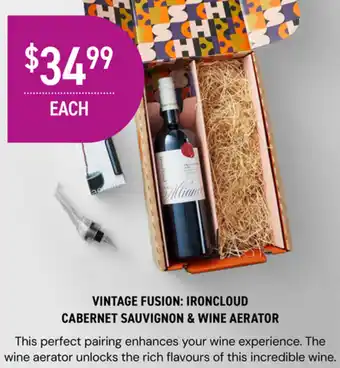 Dan Murphy's VINTAGE FUSION: IRONCLOUD CABERNET SAUVIGNON & WINE AERATOR offer