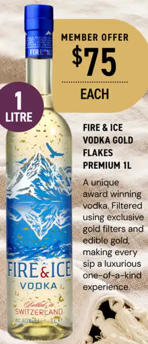 Dan Murphy's FIRE & ICE VODKA GOLD FLAKES PREMIUM 1L offer