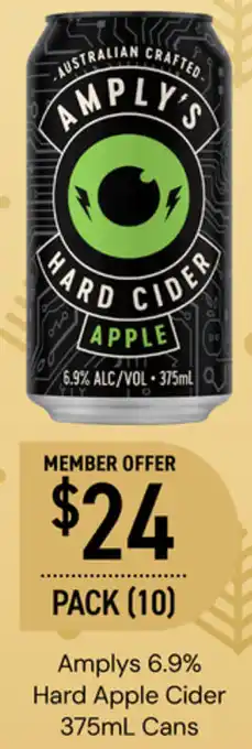 Dan Murphy's Amplys 6.9% Hard Apple Cider 375mL Cans offer