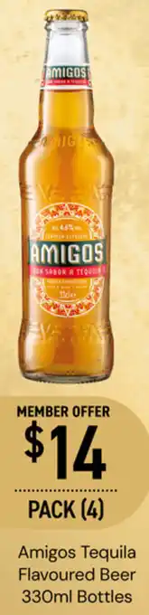 Dan Murphy's Amigos Tequila Flavoured Beer 330ml Bottles offer