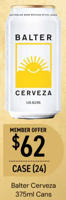 Balter Cerveza 375ml Cans