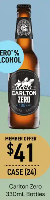 Dan Murphy's Carlton Zero 330mL Bottles offer