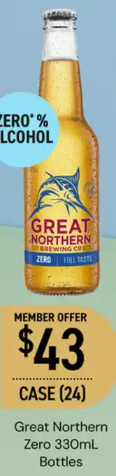 Dan Murphy's Great Northern Zero 330mL Bottles offer