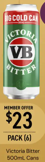 Dan Murphy's Victoria Bitter 500mL Cans offer