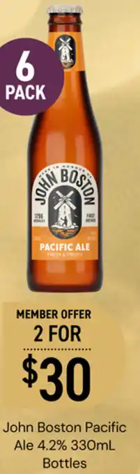 Dan Murphy's John Boston Pacific Ale 4.2% 330mL Bottles offer