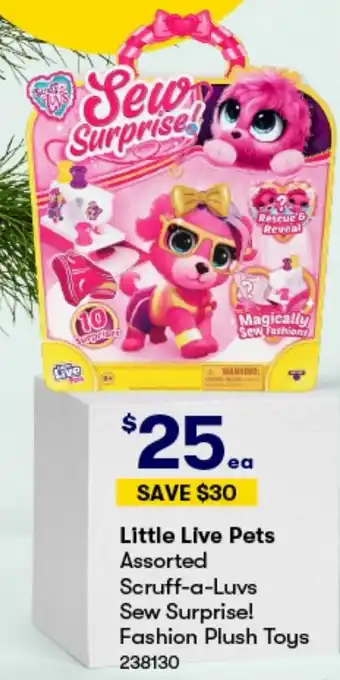 BIG W Little Live Pets Assorted Scruff-a-Luvs Sew Surprise! Fashion Plush Toys offer