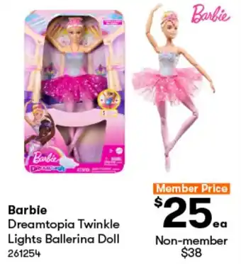 BIG W Barbie Dreamtopia Twinkle Lights Ballerina Doll offer