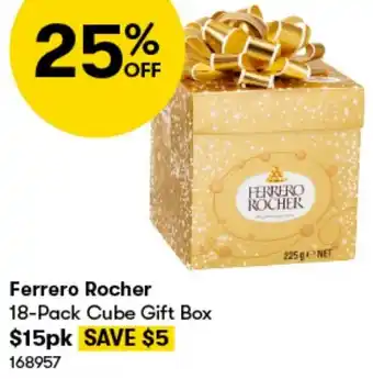 BIG W Ferrero Rocher 18-Pack Cube Gift Box offer