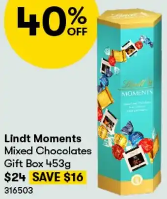BIG W Lindt Moments Mixed Chocolates Gift Box 453g offer