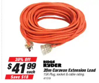 Ridge Ryder Caravan Extension Lead 20m