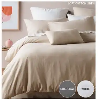 Spotlight Koo loft cotton linen textured quilt cover set offer