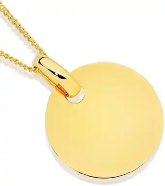 Angus & Coote 9ct gold 20mm round disc pendant offer