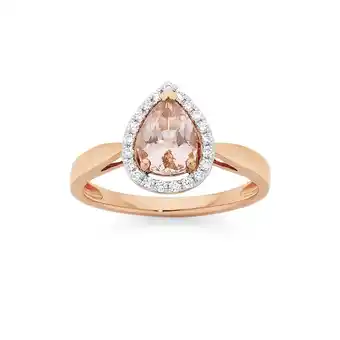 Angus & Coote 9ct rose gold morganite & diamond ring offer