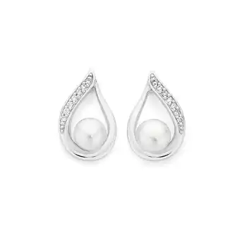 Angus & Coote Sterling silver & cultured freshwater pearl with cubic zirconia earrings offer