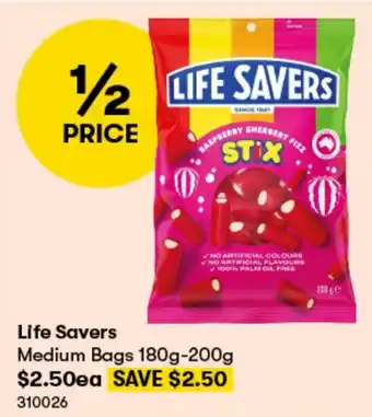 BIG W Life Savers Medium Bags 180g-200g offer