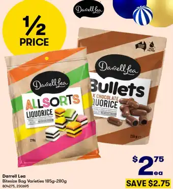 BIG W Darrell Lea Bitesize Bag Varieties 185g-280g offer