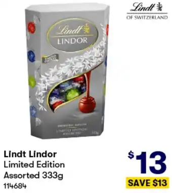 BIG W Lindt Lindor Limited Edition Assorted 333g offer