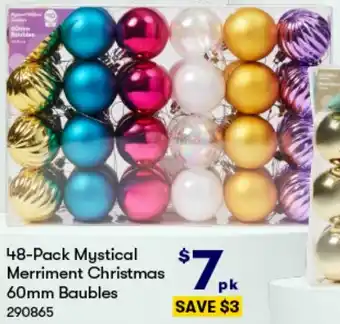 BIG W 48-Pack Mystical Merriment Christmas 60mm Baubles offer
