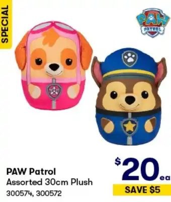 BIG W PAW Patrol Assorted 30cm Plush offer