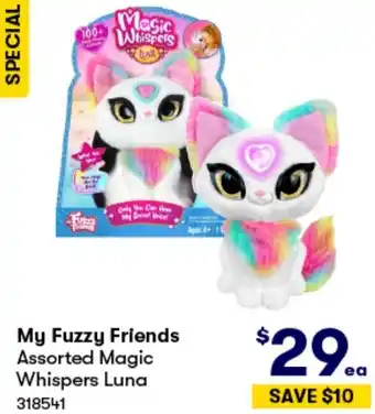 BIG W My Fuzzy Friends Assorted Magic Whispers Luna offer