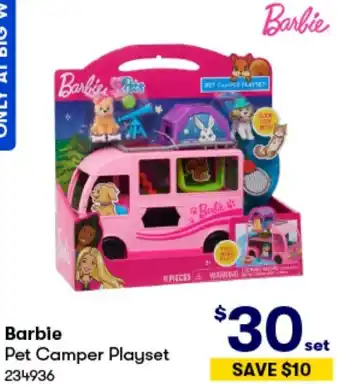 BIG W Barbie Pet Camper Playset offer