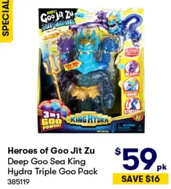 BIG W Heroes of Goo Jit Zu Deep Goo Sea King Hydra Triple Goo Pack offer