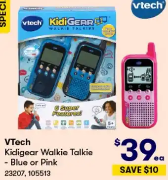 BIG W VTech Kidigear Walkie Talkie - Blue or Pink offer