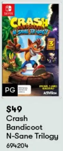 BIG W Crash Bandicoot N-Sane Trilogy offer