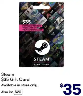 BIG W Steam $35 Gift Card offer