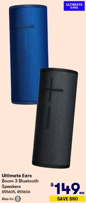 BIG W Ultimate Ears Boom 3 Bluetooth Speakers offer