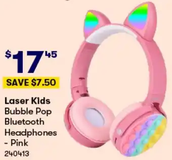 BIG W Laser Kids Bubble Pop Bluetooth Headphones - Pink offer