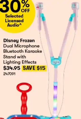 BIG W Disney Frozen Dual Microphone Bluetooth Karaoke Stand with Lighting Effects offer